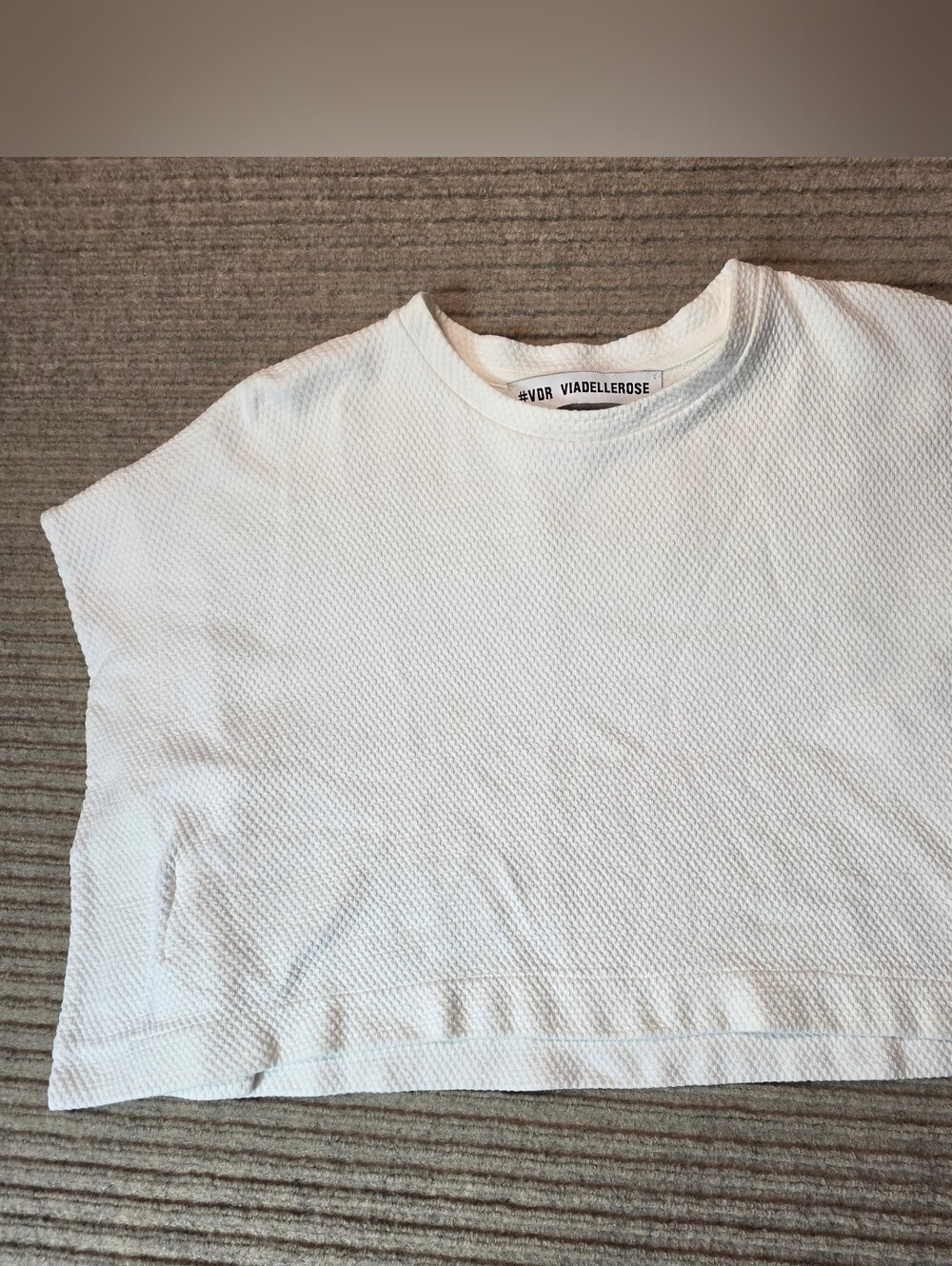 VDR Viadellerose Crop Top Minimalist Shirt White US size Med Japandi Chic